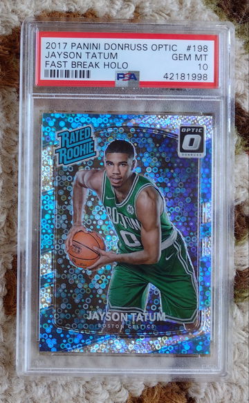2017 Panini Donruss Optic #198 FAST BREAK HOLO SILVER PRIZM Jayson Tatum Rookie RC
