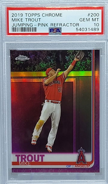 2019 Topps Chrome #200 Mike Trout Pink Refractor PSA 10