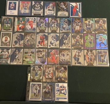 Buffalo Bills  42 Card Lot - including 5 Autos, serial numbered cards. Josh Allen, Diggs, Singletary, Moss, Kelly