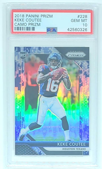 2018 PRIZM KEKE COUTEE SSP RC CAMO PRIZM #228 PSA 10 GEM MINT #6/25 RARE POP 2