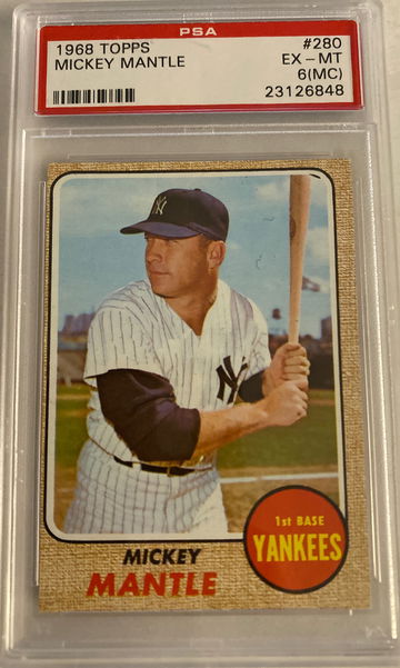 1968 Topps #280 Mickey Mantle PSA 6 MC