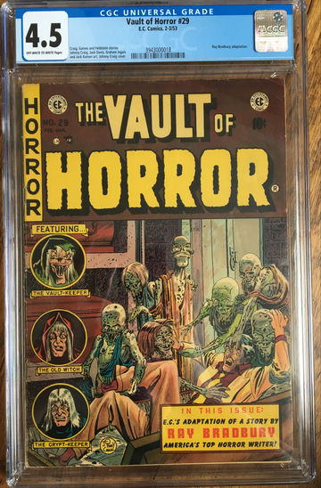 Vault of Horror #29 (1953) CGC 4.5 -- O/w to white pgs; Ray Bradbury adaptation