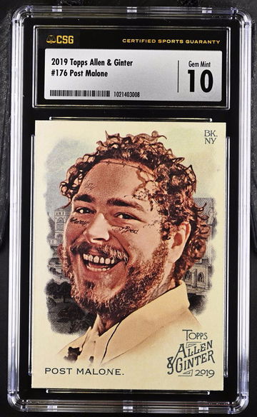 Post Malone Rookie Topps Allen & Ginter Graded CSG 10