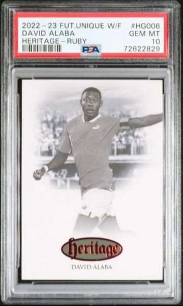 2022-23 Futera Unique World Football David Alaba Heritage Ruby /10 #HG006 PSA 10 
