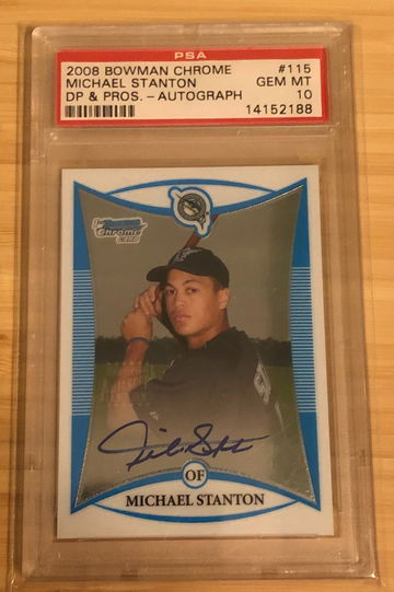 2008 Bowman Chrome #115 Giancarlo Michael Stanton Autograph Auto 1st Bowman Rookie Auto PSA 10 Gem Mint