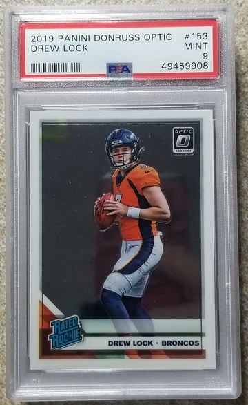 2019 drew lock optic Rated Rookie rc psa Mint 9