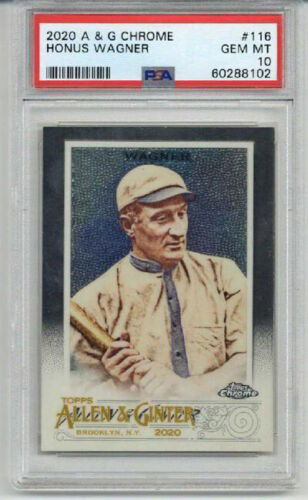 2020 TOPPS ALLEN & GINTER CHROME #116 HONUS WAGNER PIRATES PSA 10 LOW POP