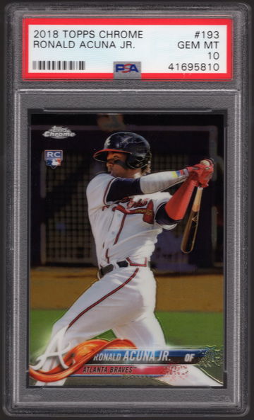 Ronald Acuna Jr 2018 Topps Chrome #193 PSA 10