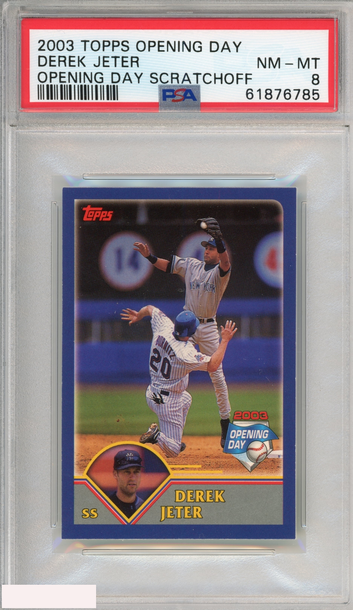 2003 TOPPS OPENING DAY SCRATCHOFF DEREK JETER NEW YORK YANKEES HOF PSA 8 NM-MT