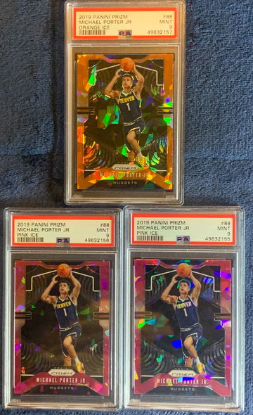 (3) 2019 Prizm  Michael Porter Jr. Pink/Orange Ice