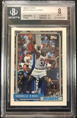 1992-93 Topps Shaquille O'neal Rookie Card #362 BGS 8