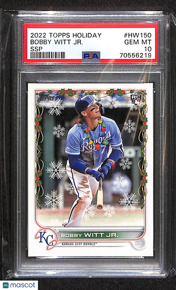 2022 Topps Holiday #HW150 Bobby Witt Jr SSP PSA 10