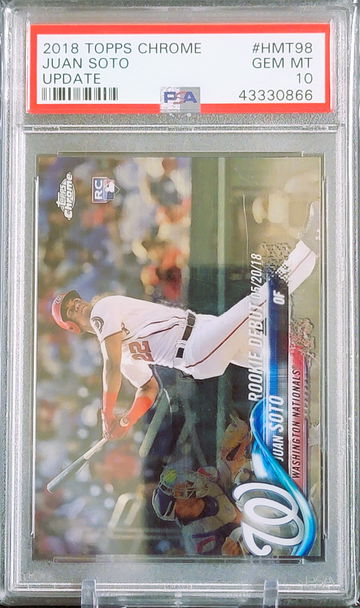 2018 Topps Chrome Juan Soto RC #HMT98 UPDATE PSA 10 GEM MINT Nationals