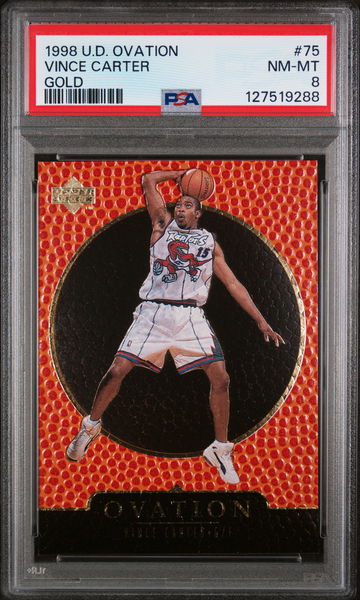 1998 Upper Deck Ovation Gold Vince Carter #75 /1000 PSA 8