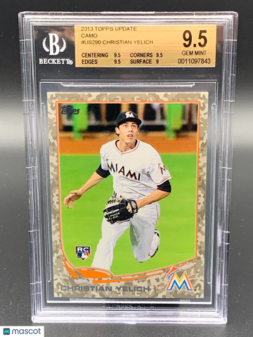2013 Topps Update Camo #US290 Christian Yelich BGS 9.5 Rookie Serial Numbered