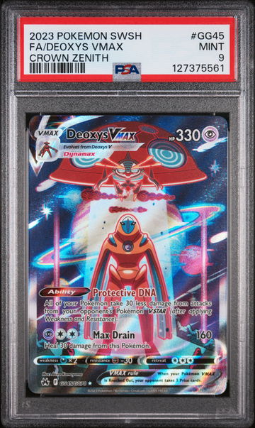 2023 Pokemon Sword and Shield Crown Zenith Galarian Gallery Deoxys Vmax #GG45 PSA 9
