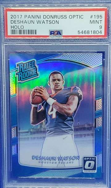 2017 Deshaun Watson Donruss Optic HOLO Prizm Rated Rookie PSA 9 Mint #195 RC Texans Cleveland Browns