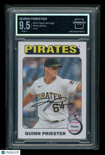 2023 Topps Heritage Quinn Priester #172 RC Arena Club 9.5