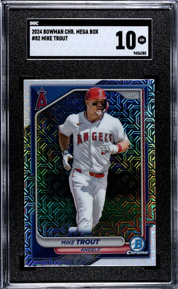2024 Topps Bowman Chrome Mega Box Mojo Refractor Mike Trout #82 SGC 10