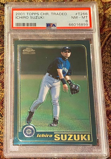 2001 Topps Chrome Traded ICHIRO SUZUKI Rookie Card RC PSA 8 NM-MT