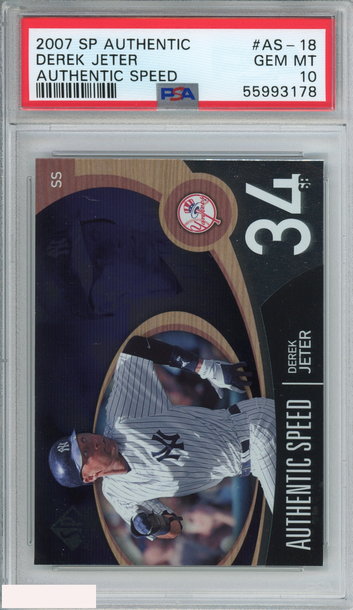 2007 SP AUTHENTIC DEREK JETER #AS-18 AUTHENTIC SPEED YANKEES HOF PSA 10 GEM MT