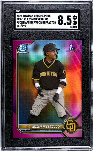 2022 Bowman Chrome Rosman Verdugo Fuchsia/Pink Vapor BCP-193