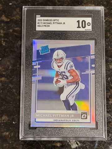 2020 Optic Michael Pittman Jr Rated Rookie Silver Holo Prizm SGC 10 SP #172