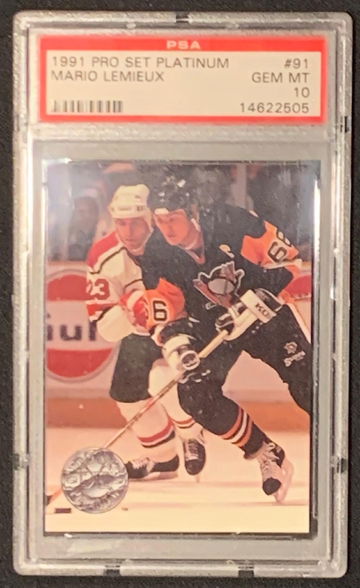 1991 Pro Set Platinum #91 Mario Lemieux PSA 10 Gem-Mint POP 2!!!
