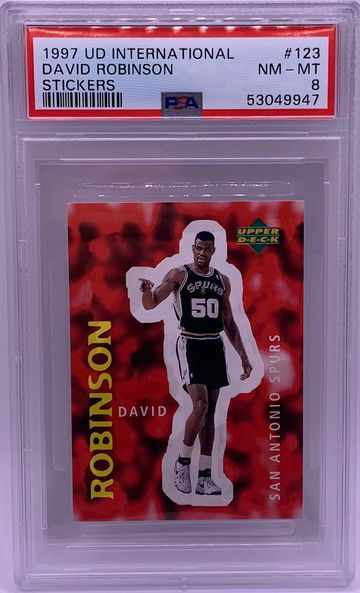 1997 UD INTERNATIONAL DAVID ROBINSON STICKERS PSA 8 #123 POP 1