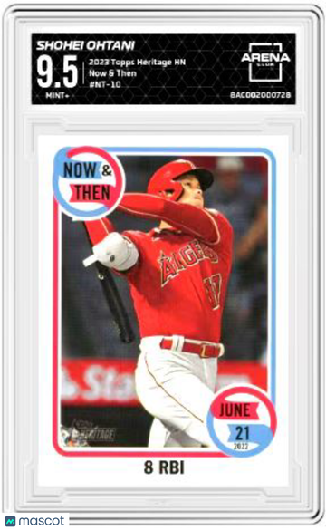 2023 Topps Heritage High Number Shohei Ohtani #NT-10 Now & Then Arena Club 9.5