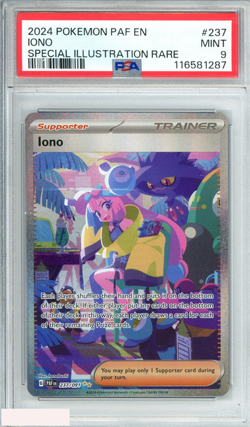 2024 POKEMON PAF EN-PALDEAN FATES IONO #237 SPECIAL ILLUSTRATION RARE PSA 9 MINT