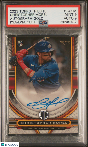 2023 Topps Tribute Tribute Autograph Christopher Morel #TACM Gold /75 PSA 9 Auto 9