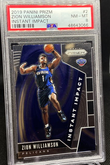 2019-20 Panini Prizm Zion Williamson Instant Impact PSA 8