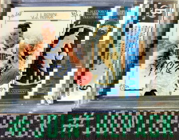 J.J REDDICK 2010 NATIONAL TREASURES LOGOMAN SIGNATURES AUTO PATCH #/4 BGS 9/10