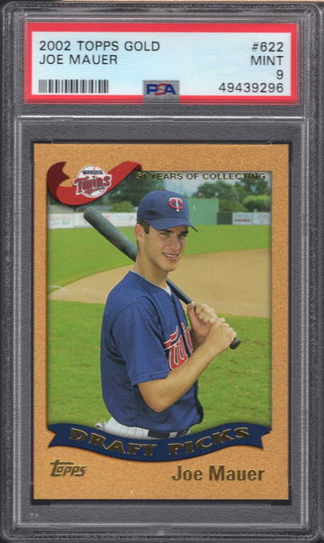 2002 JOE MAUER TOPPS GOLD RC /2002 PSA 9 # 622 HOF TWINS GREAT!! POP=17 