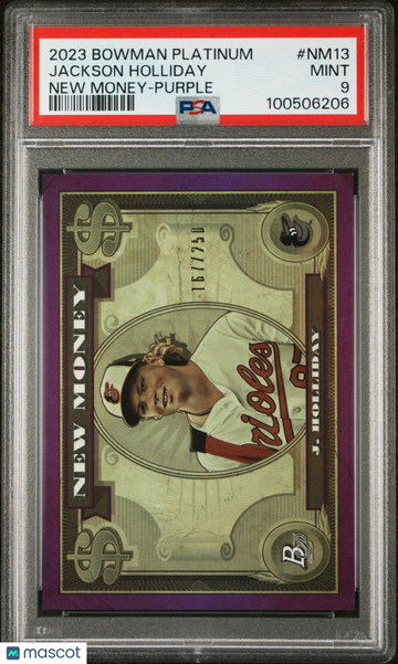2023 Bowman Platinum New Money Jackson Holliday #NM13 Purple PSA 9