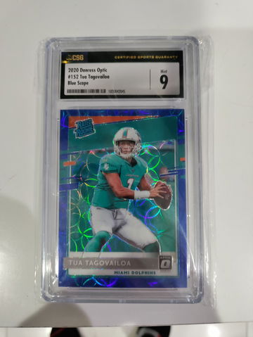2020 Donruss Optic Tua Tagovailoa Blue Scope CSG 9