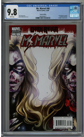 Ms. Marvel 46 CGC 9.8 Zombie Variant Cover Carol Danvers