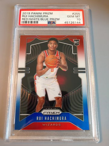 2019 Panini Prizm Rui Hachimura Red White Blue Prizm PSA 10 #255