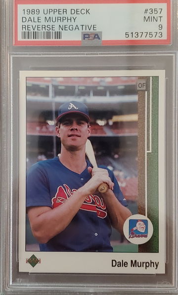 1989 Upper Deck Dale Murphy Reserve Negative PSA 9