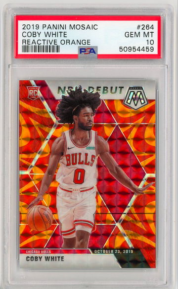 2019 Panini Mosaic #264 Coby White Reactive Orange PSA 10