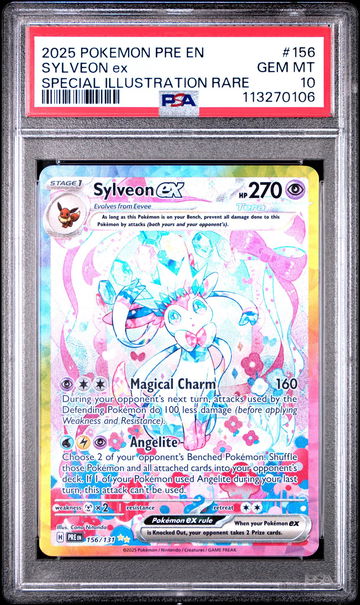 2025 Pokemon Scarlet and Violet Prismatic Evolutions Special Illustration Rare Sylveon Ex #156 PSA 10