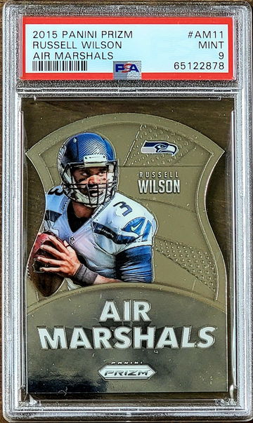 2015 RUSSELL WILSON Panini Die-Cut Prizm AIR MARSHALS PSA 9 POP 5 #AM11