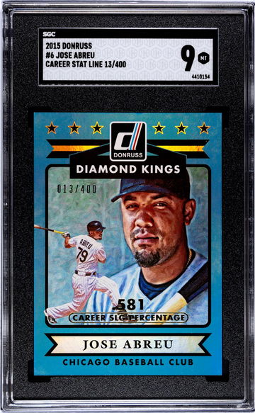 2015 Donruss Diamond Kings Jose Abreu #6 Career Stat Line /400 SGC 9