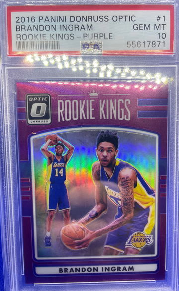 2016 Panini Donruss Optic Brandon Ingram Rookie Kings Purple PSA 10 Gem Mint SP