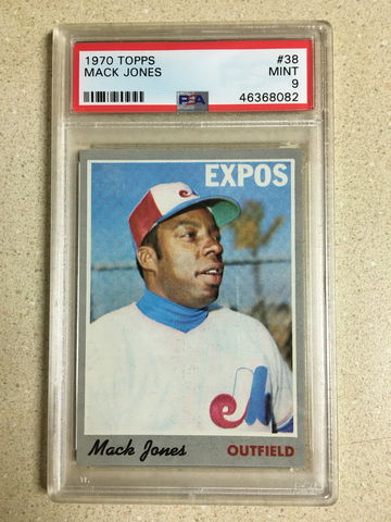 1970 Topps #38 Mack Jones PSA 9 MINT EXPOS 