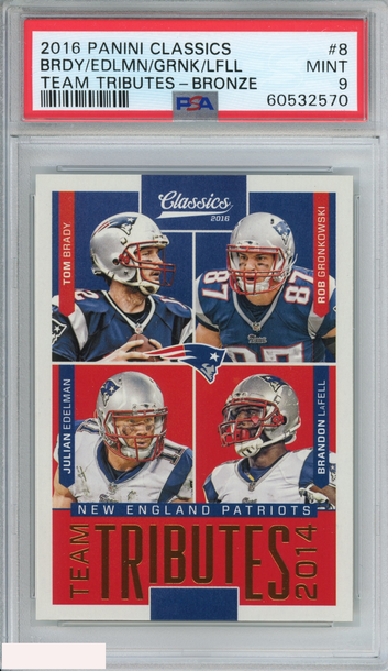 2016 PANINI CLASSICS TEAM TRIBUTES BRADY EDLMN GRONK LFLL #8 BRONZE PSA 9 MINT
