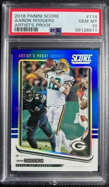 2018 Score Aaron Rodgers /35 Artist's Proof #114 Packers PSA 10 Gem Mint Pop 2