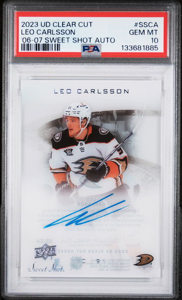 2023 Upper Deck Clear Cut UD 2006-07 Sweet Shot Autographs Leo Carlsson #SSCA PSA 10