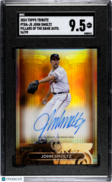 2024 Topps Tribute John Smoltz #PTGA-JS Pillars Of The Game Autograph SGC 9.5